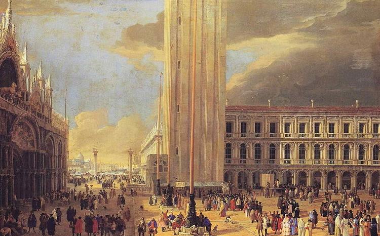 Luca Carlevarijs St. Mark's Square with Charlatans oil painting image